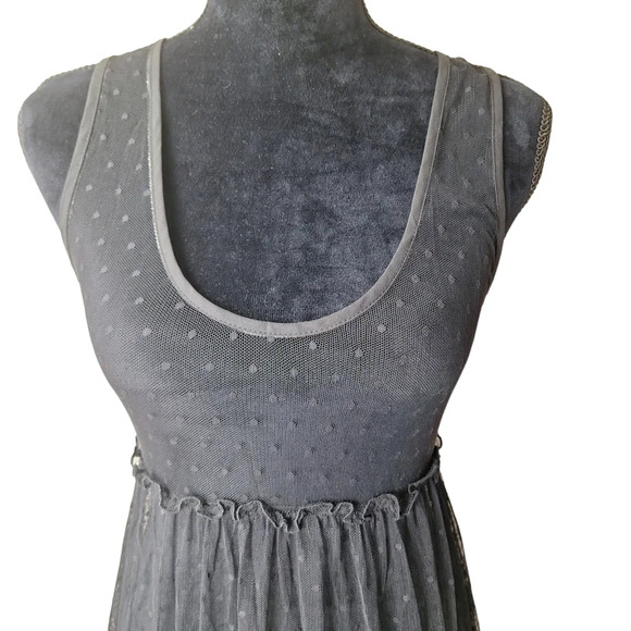 NEW Show Me Your Mumu Black XS Sheer Sleeveless Swiss Dot Maxi Dress Ruffles - Picture 5 of 15